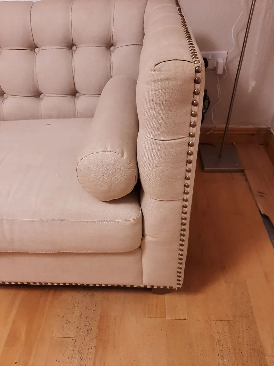 FREE Chesterfield 3 seater sofa - Sand coloured - Image 1