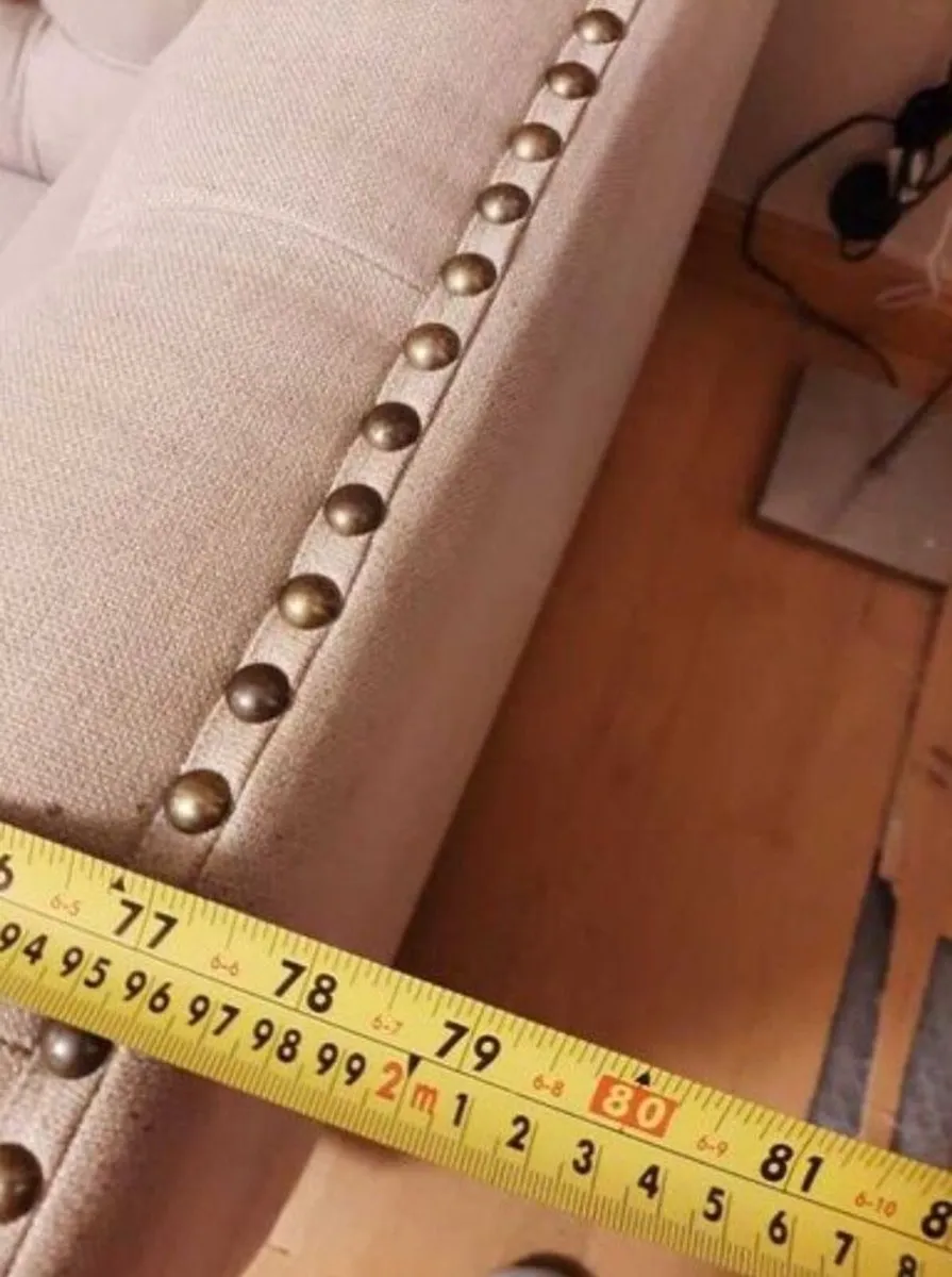 FREE Chesterfield 3 seater sofa - Sand coloured - Image 4