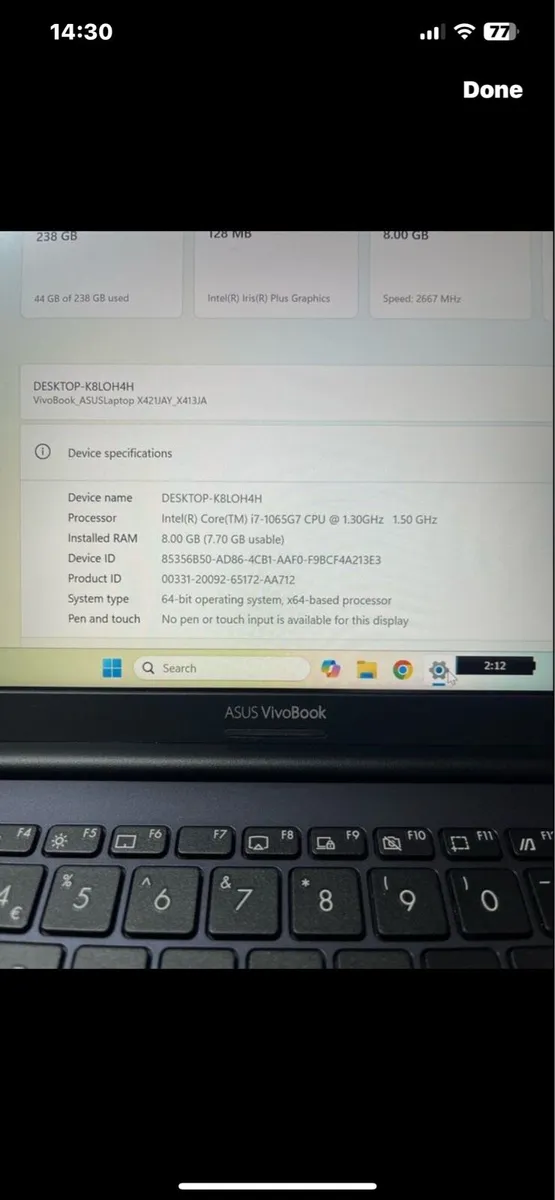 Asus i7 pro laptop windows 11 - Image 4