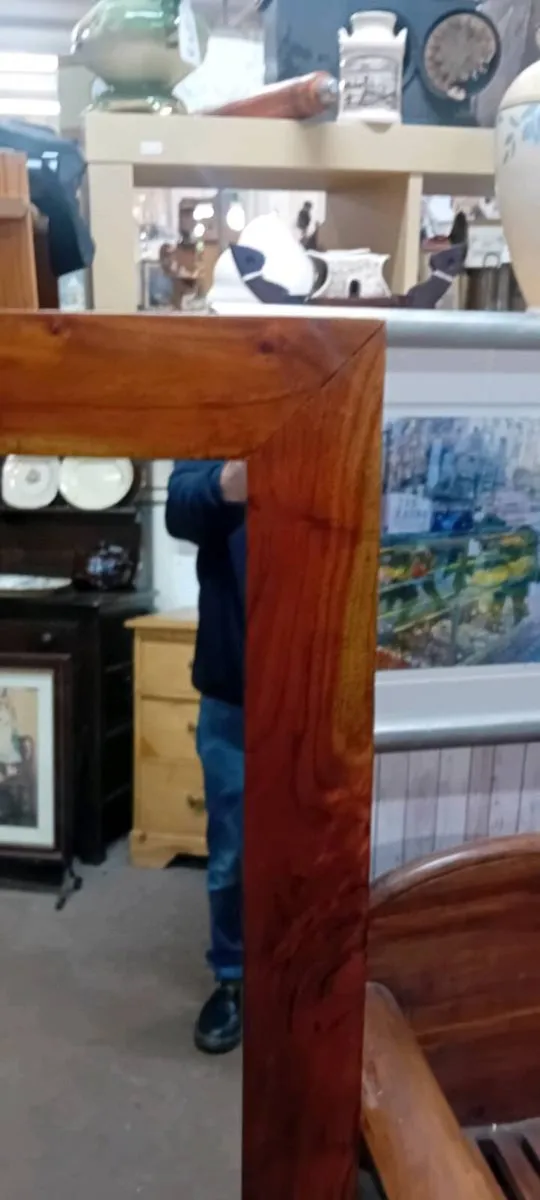 Large Hardwood Framed Mirror - Image 2