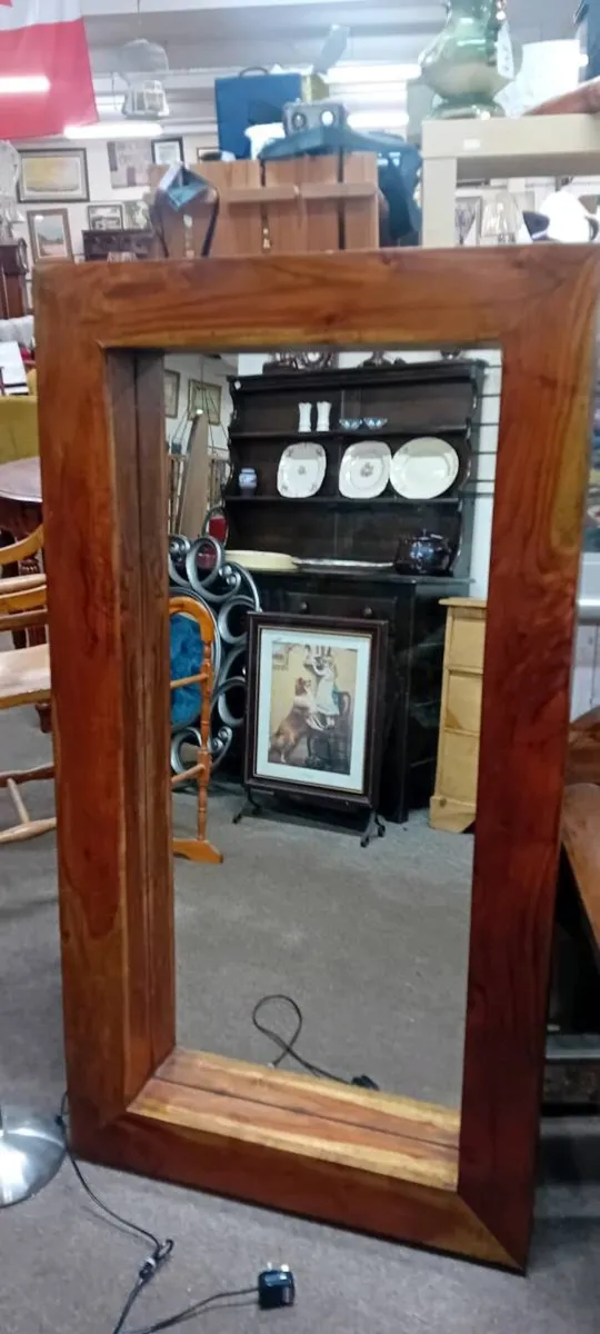 Large Hardwood Framed Mirror - Image 1