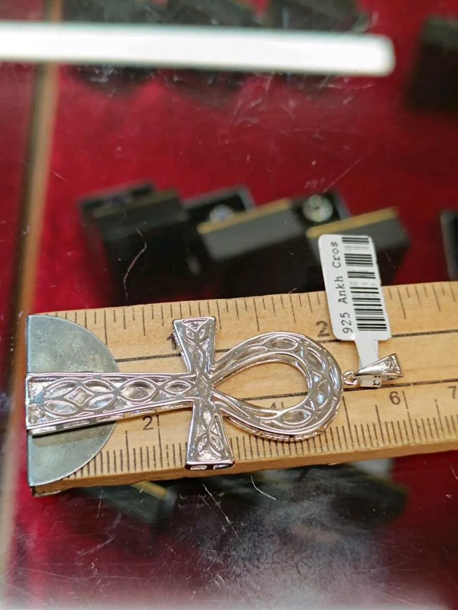Ankh Cross / Tree of Life Silver Pendant - Image 4