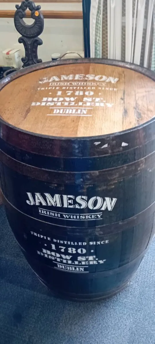 Jameson Solid Oak Whiskey Barrel - Image 1
