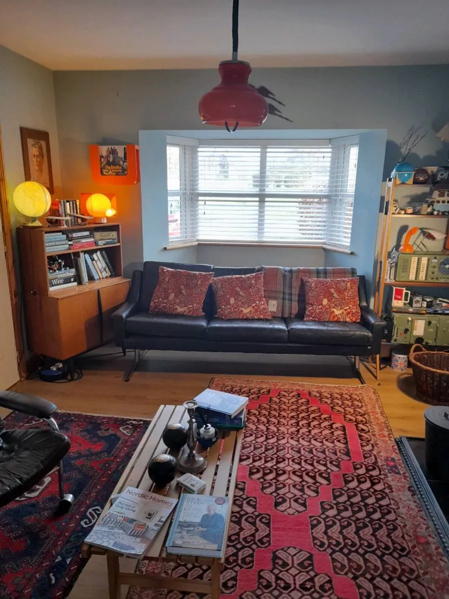 Mid Century Danish leather Sofa.  1960's - Image 1