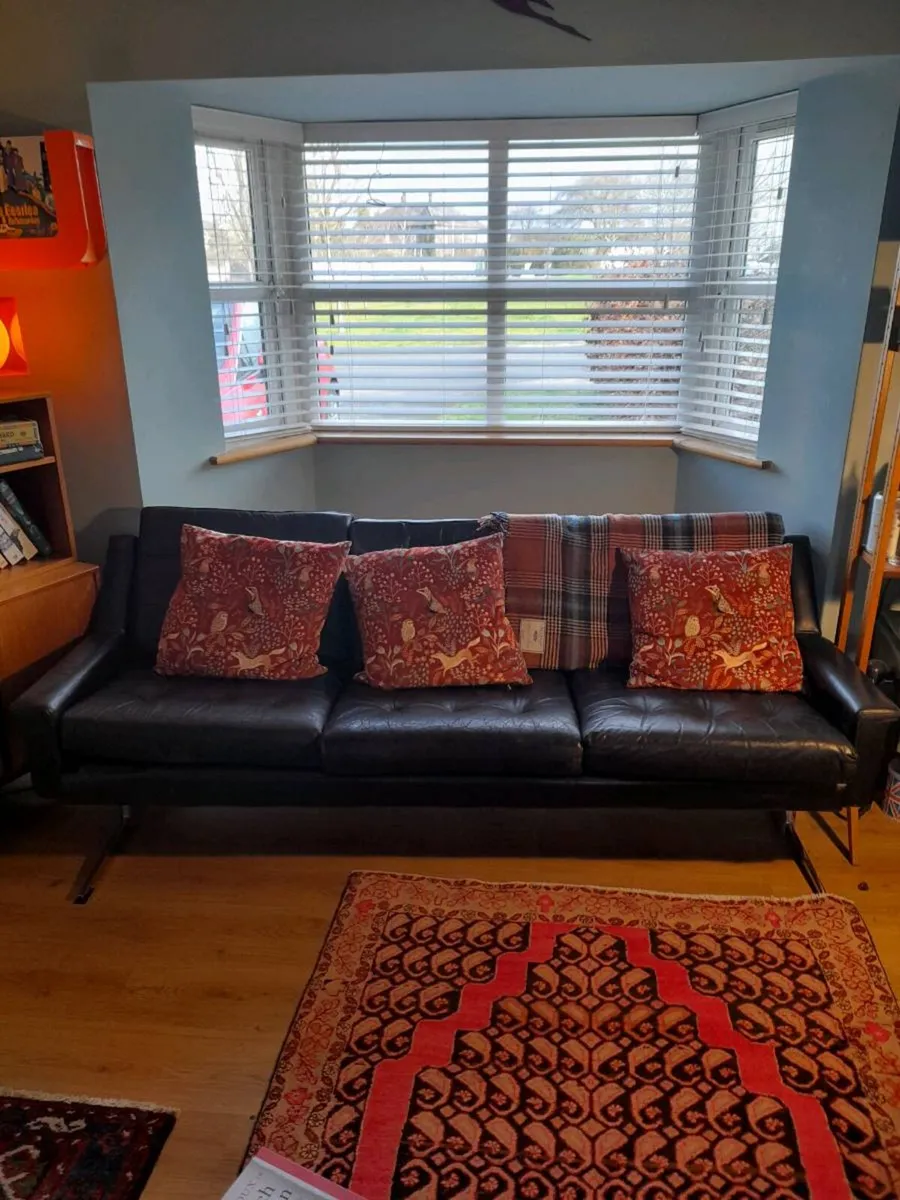 Mid Century Danish leather Sofa.  1960's - Image 2
