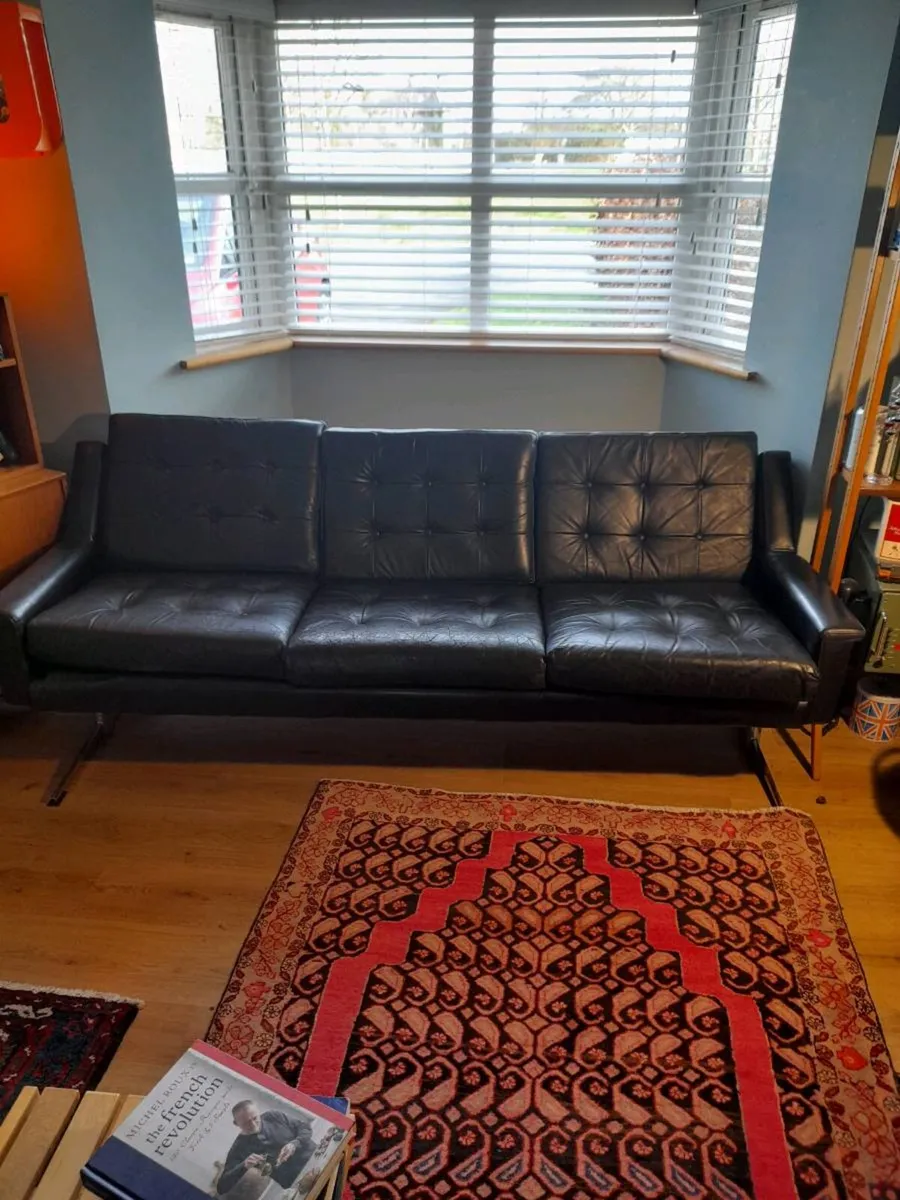 Mid Century Danish leather Sofa.  1960's - Image 3