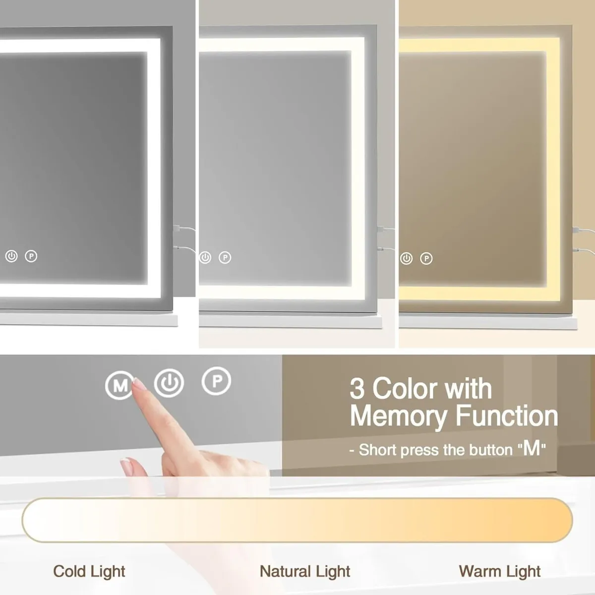 Hollywood Vanity Mirror with Lights 58 x 48cm - Image 3