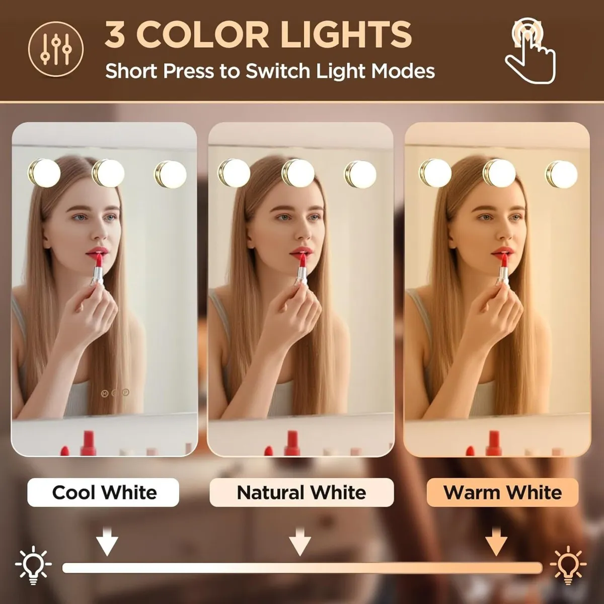 Hollywood Vanity Mirror with Lights 58x48CM - Image 3