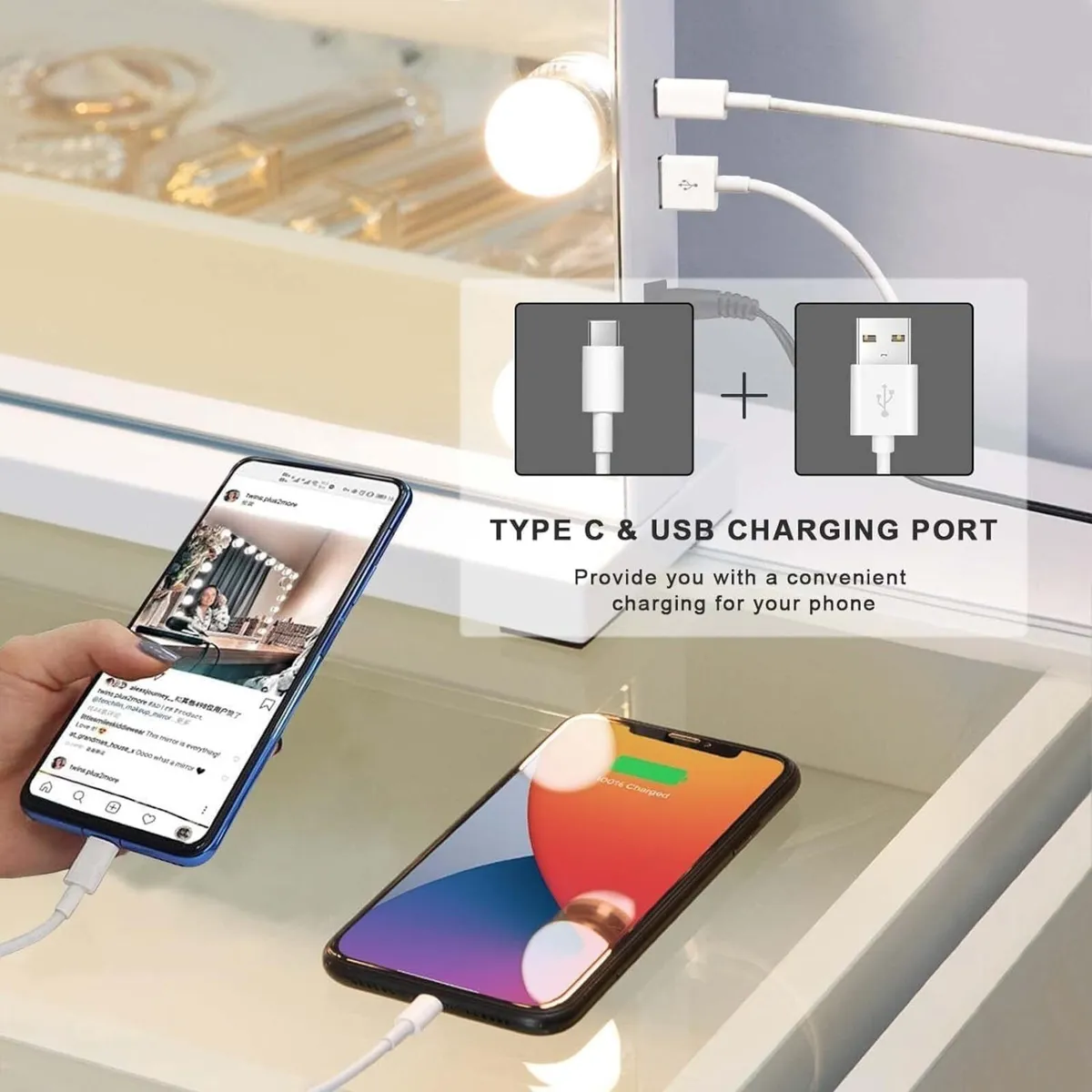 Hollywood Vanity Cosmetic Mirror For Makeup with - Image 3