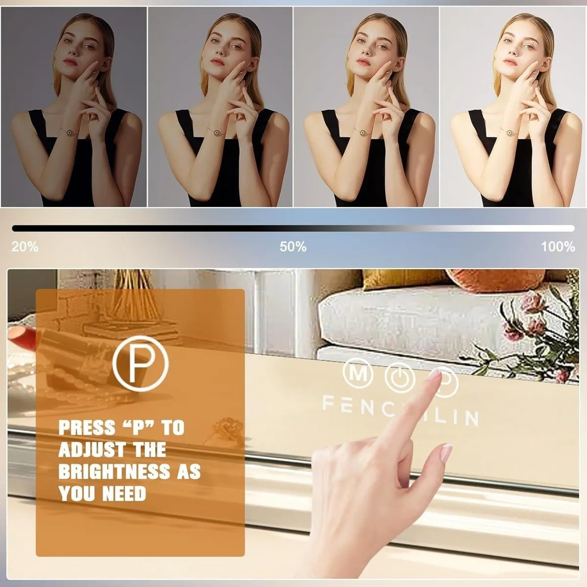 Hollywood Vanity Cosmetic Mirror For Makeup with - Image 4