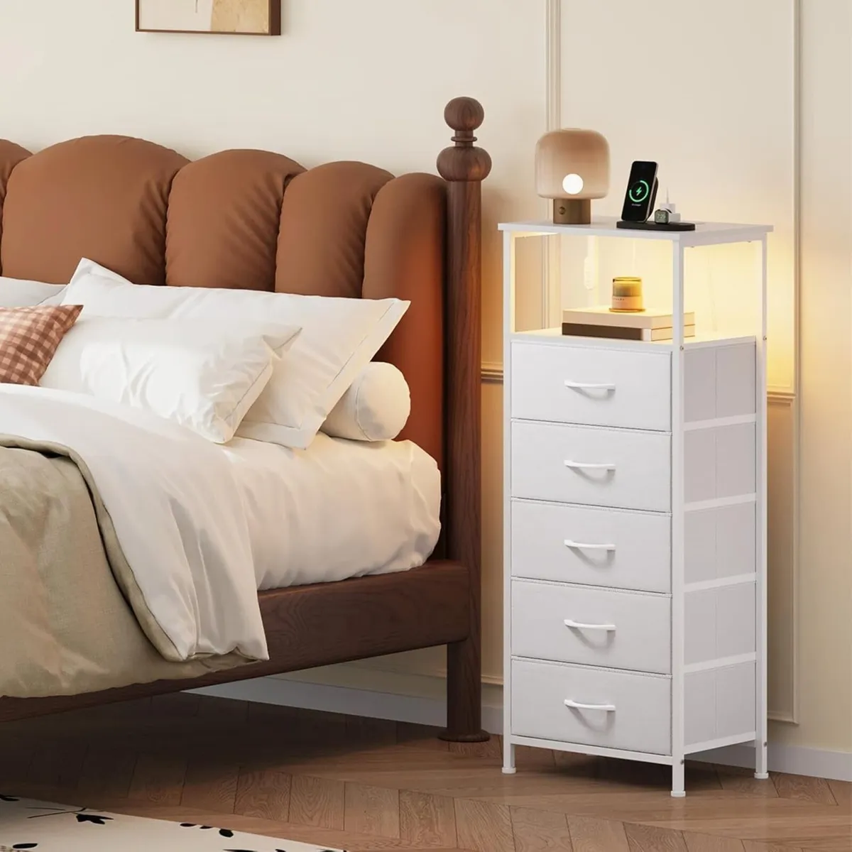Tall Chest of Drawers for Bedroom with Charging - Image 2