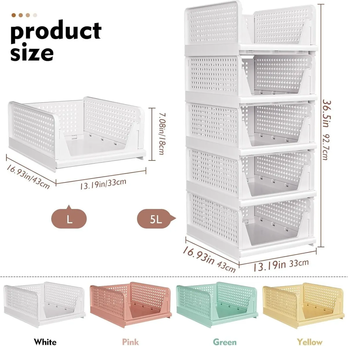 8 Pack Stackable Closet Storage Boxes Multifunctio - Image 2