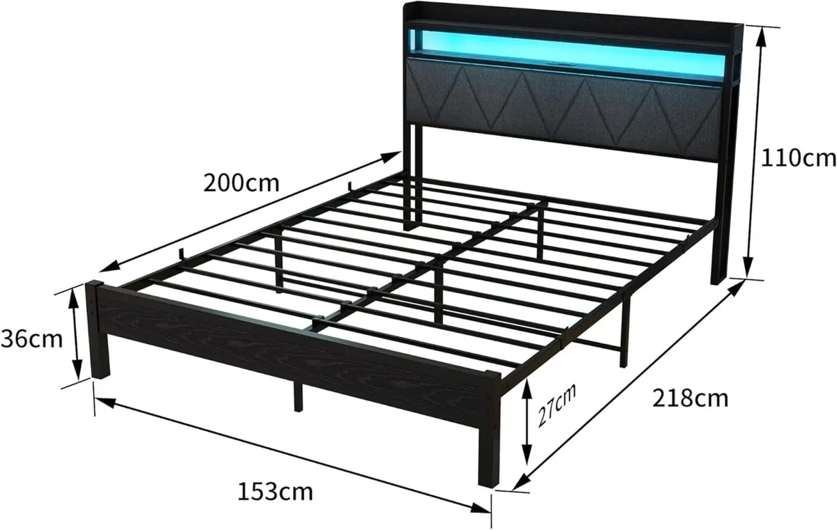 King Size Bed Frames with 5ft Upholstered Wooden - Image 2
