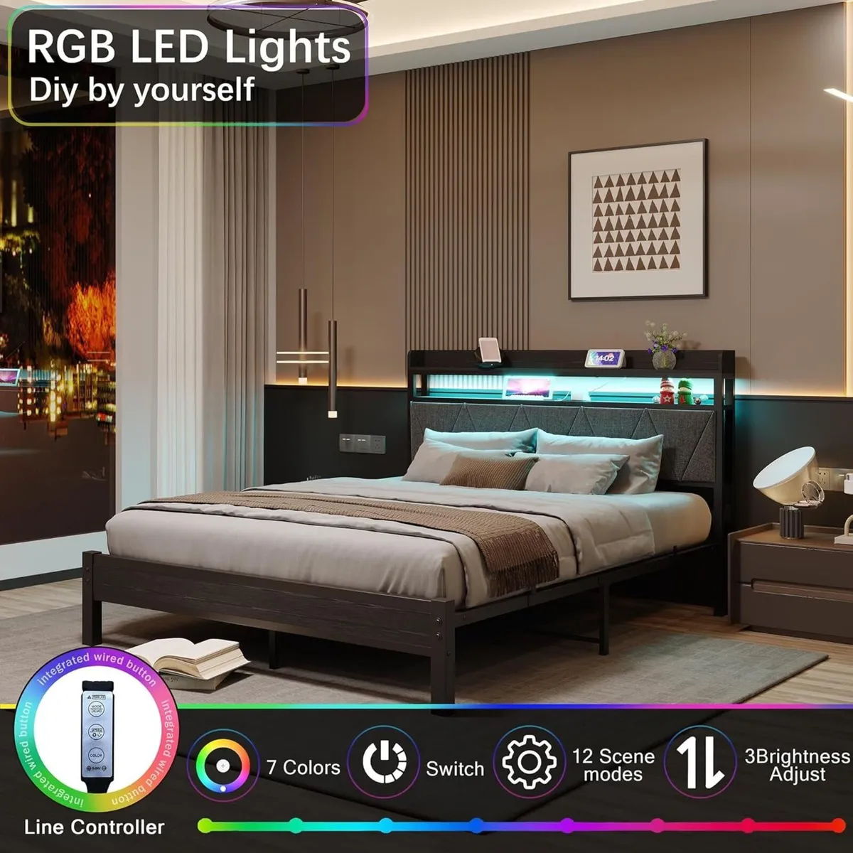 King Size Bed Frames with 5ft Upholstered Wooden - Image 4