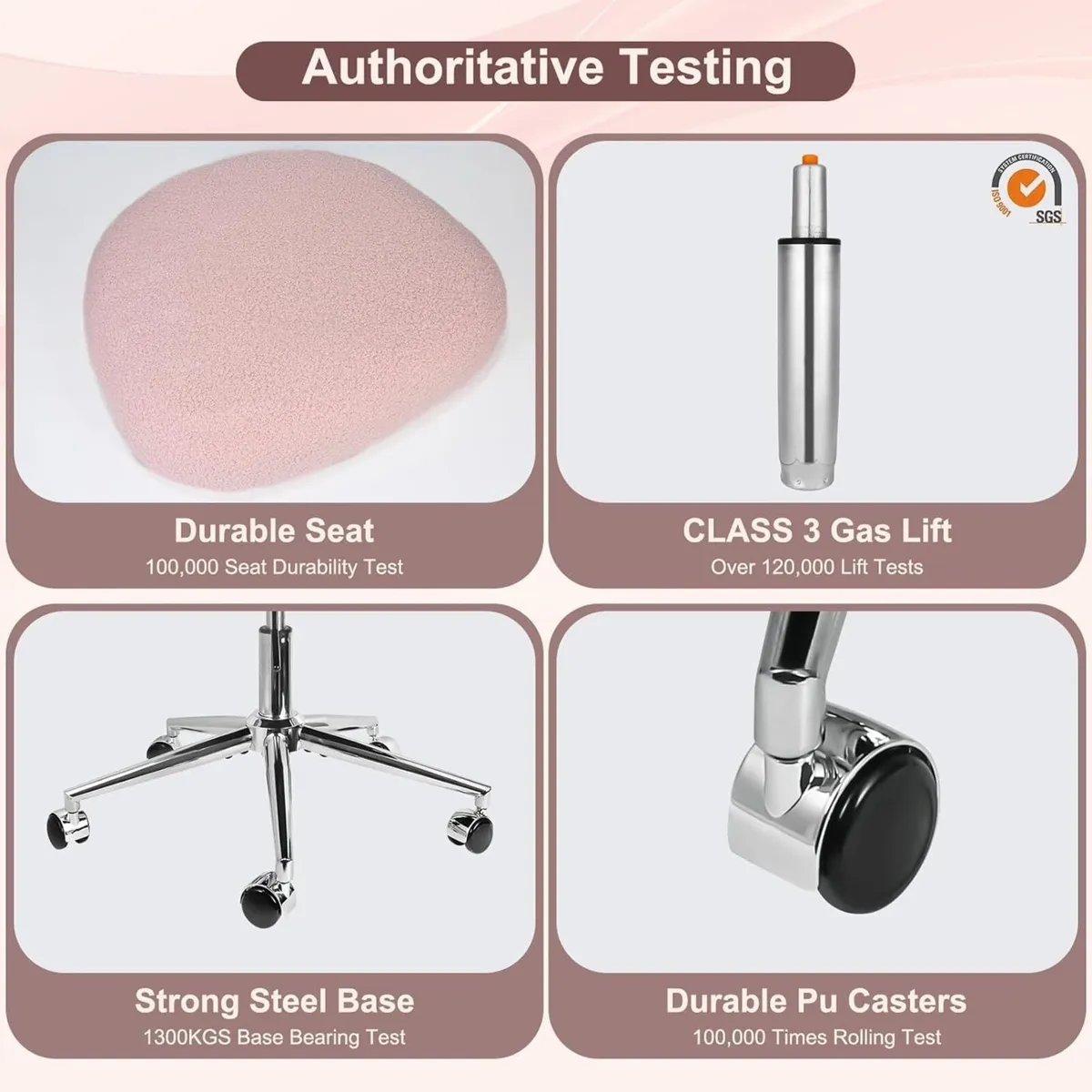 Vanity Chair for Dressing Table with Wheels - Image 4