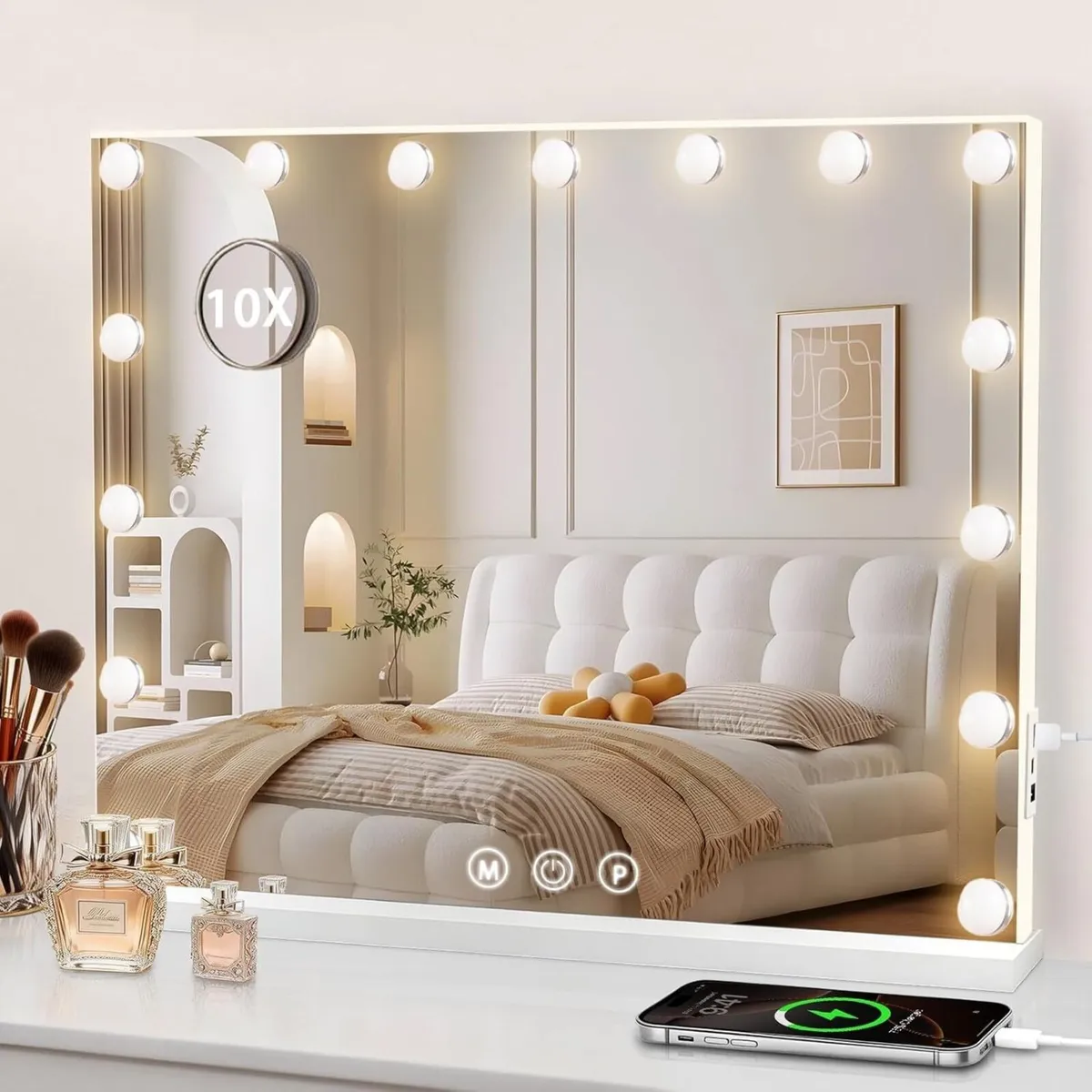 Hollywood Vanity Mirror with Lights 58x46cm - Image 1