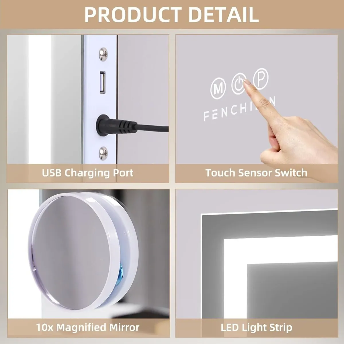 Hollywood Mirror with Lights Vanity Makeup LED - Image 4