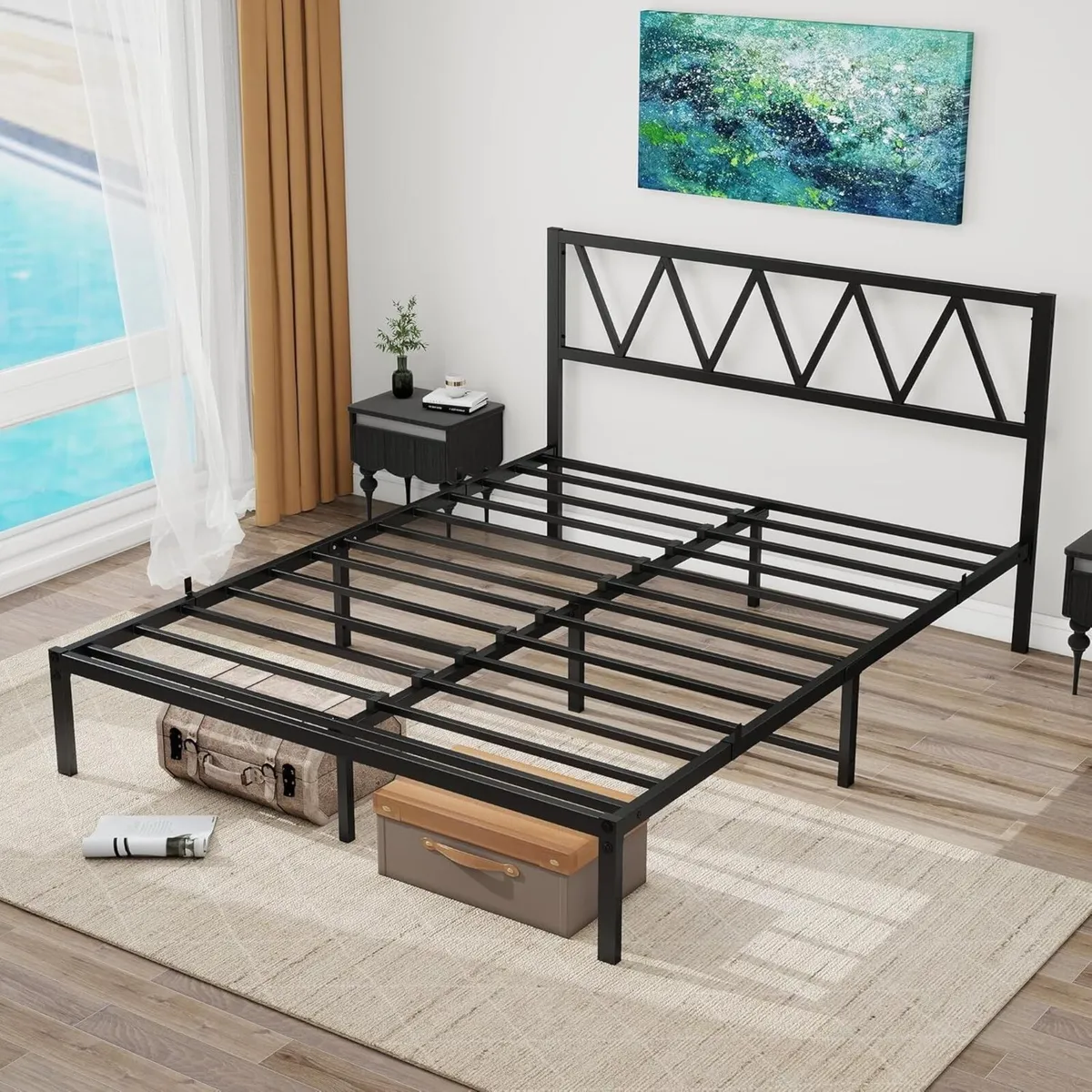 King Size Bed Frame with Headboard Heavy Duty - Image 4