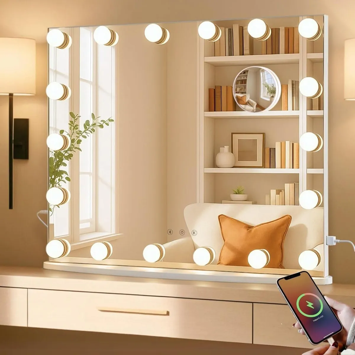 Hollywood Vanity Mirror with Lights 60 x 52 cm - Image 1