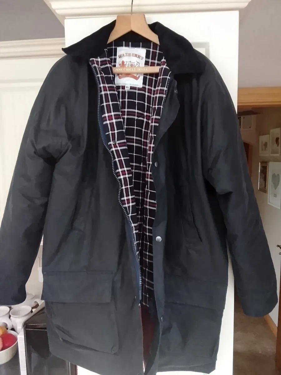 Men's Navy Waxed Jacket XL - Image 1