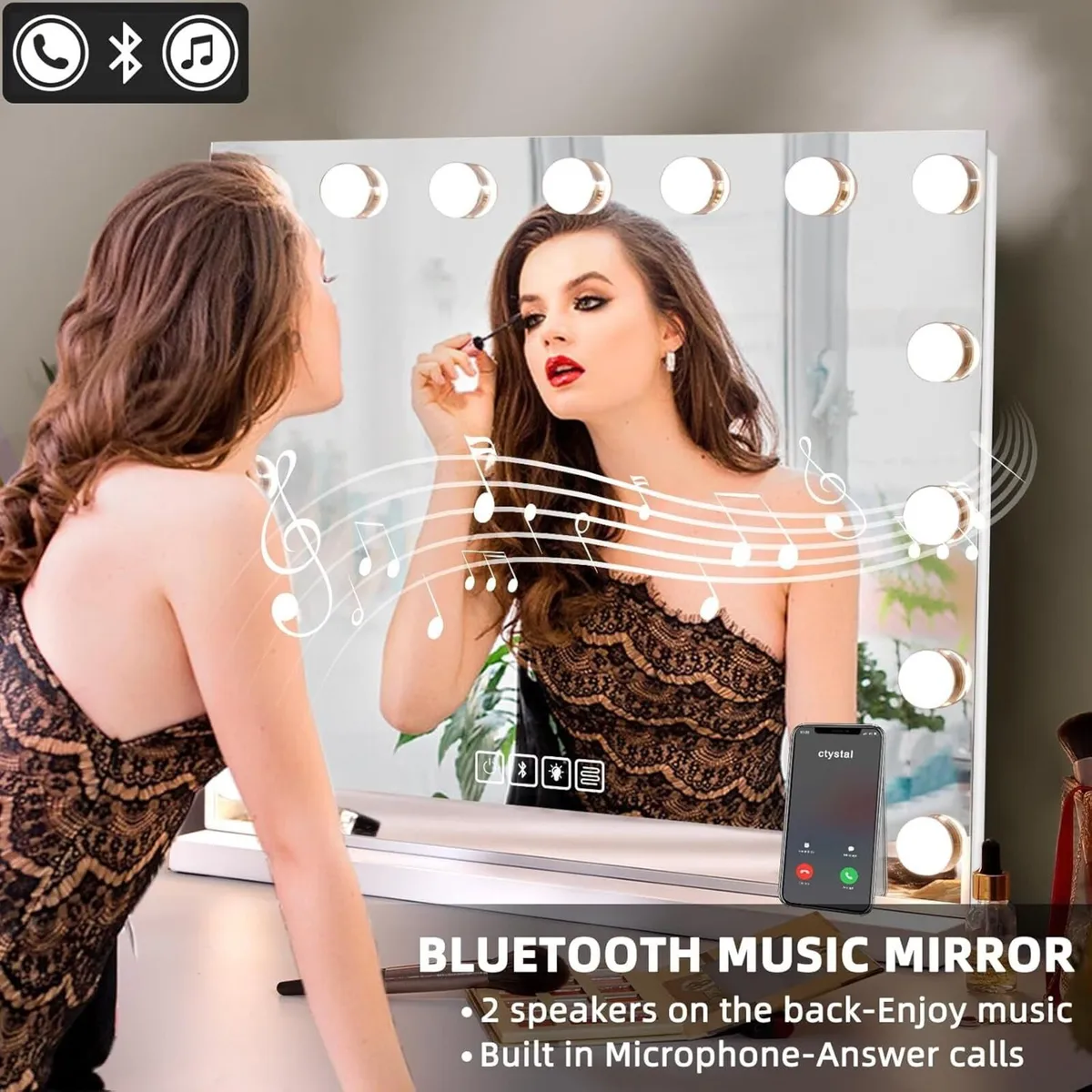 Hollywood Vanity Mirror with Lights 360 Degree - Image 3