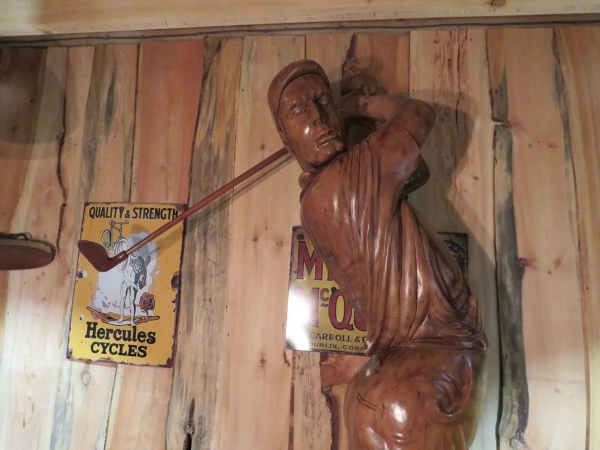 Larger Than Life Teak Golfer  (8'3" Tall) - Image 3