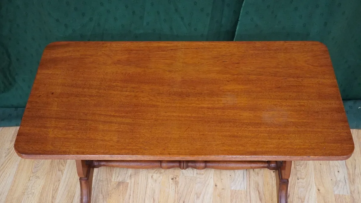 Regency-Style Mahogany Lyre-End Side Table - Image 3