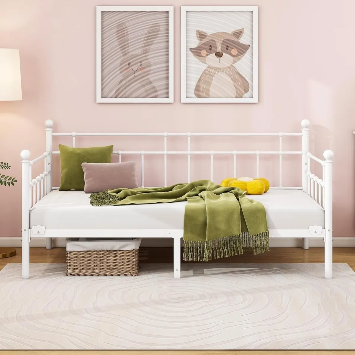 Single Daybed Frame 3ft Sofa Bed Steel Slats - Image 1