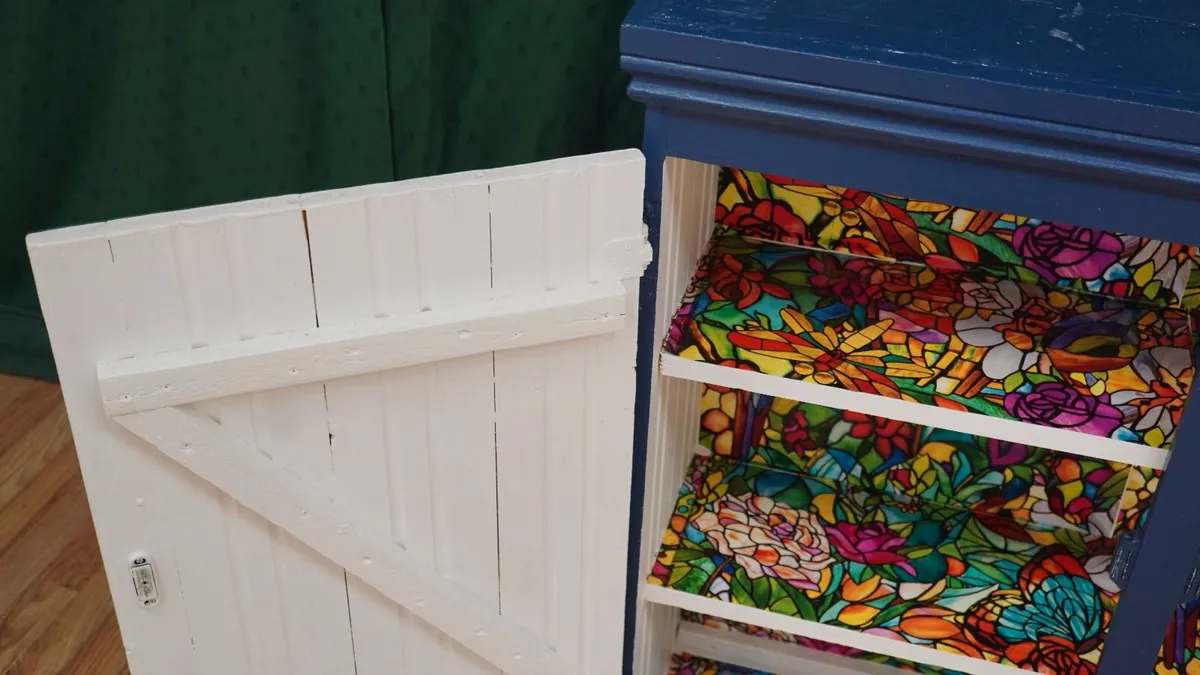 Navy & Cream Cottage Cupboard - Image 4