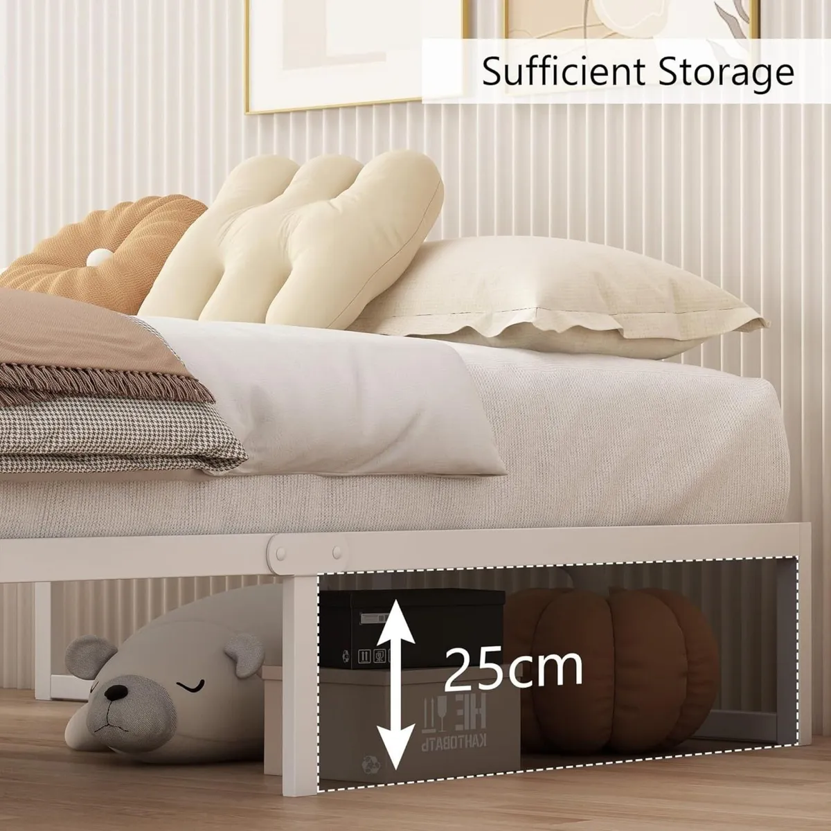 King Size Bed Frame 150x200 cm Metal with Steel - Image 4