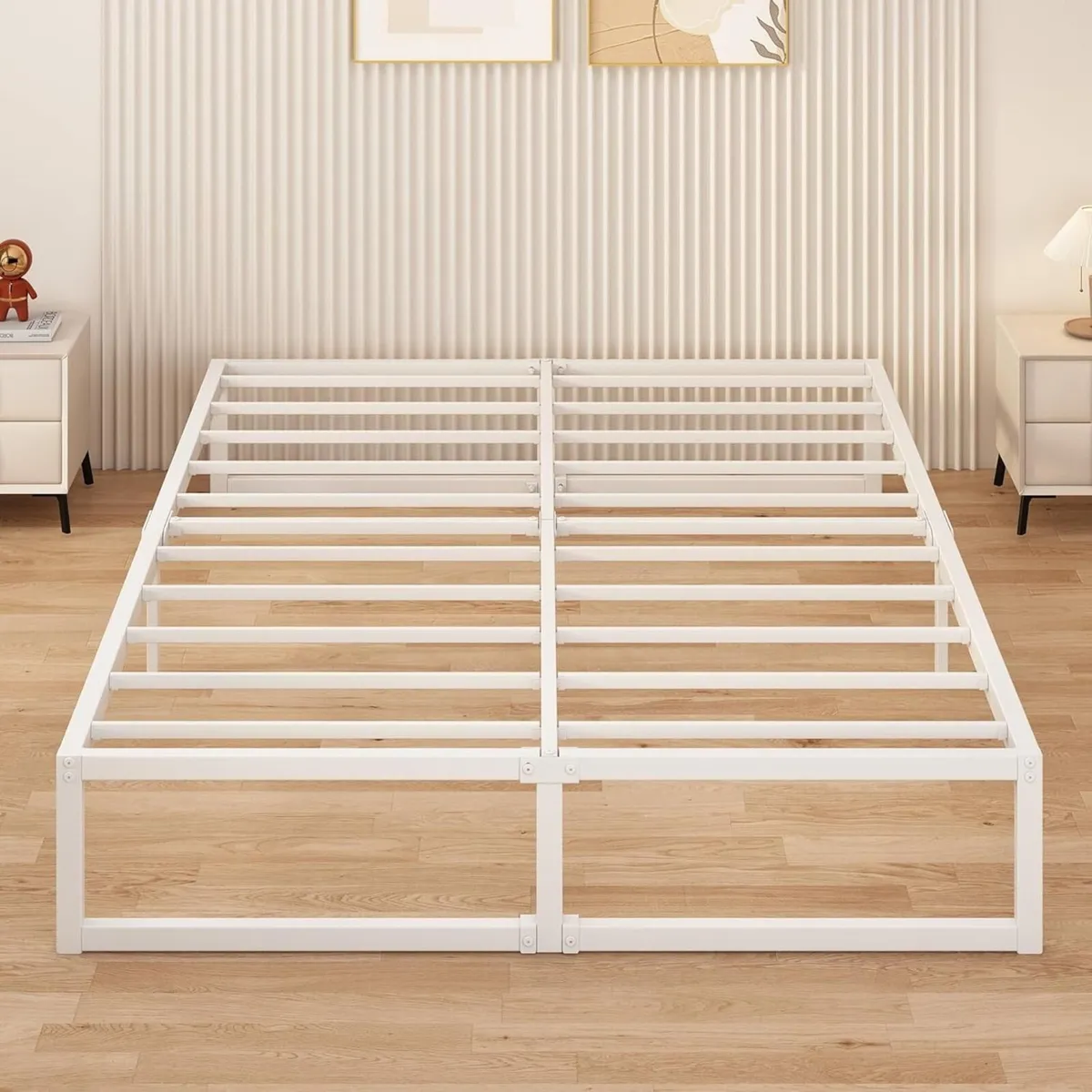 King Size Bed Frame 150x200 cm Metal with Steel - Image 1