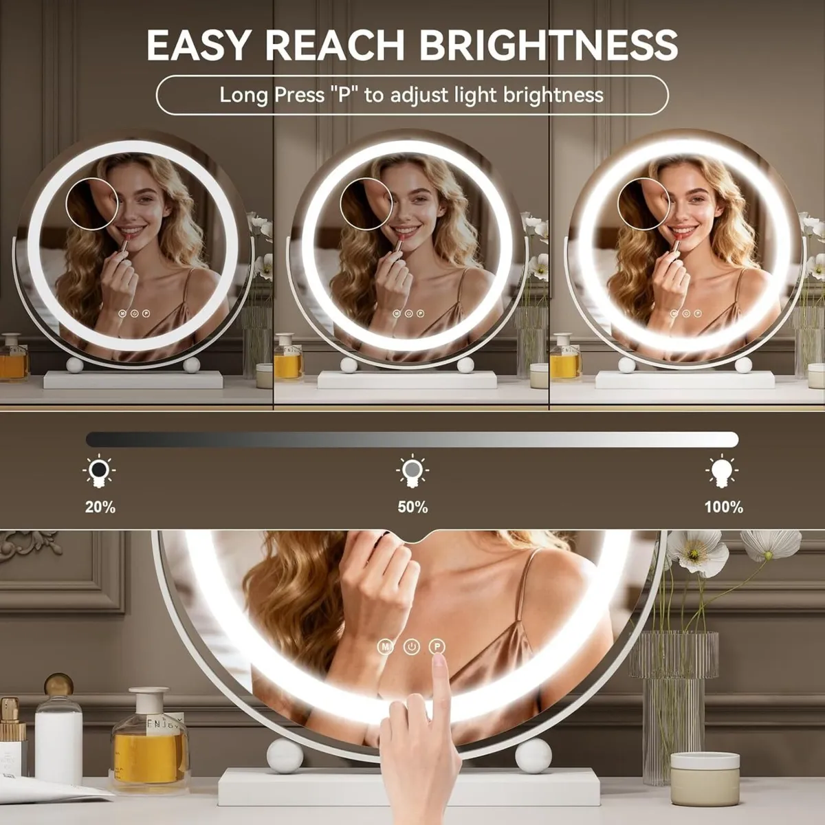 LED Makeup Mirror with Lights Hollywood Vanity - Image 4