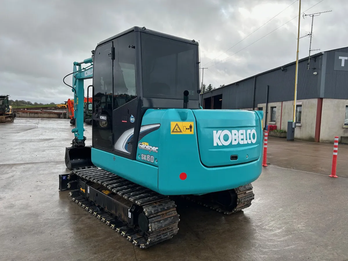 2017 Kobelco SK 60-8 C/W New Rubber Track Pads - Image 3