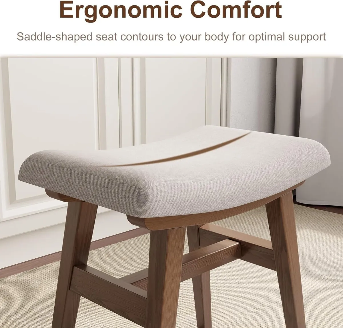 Dressing Table Stool Solid Wood Small Vanity - Image 4