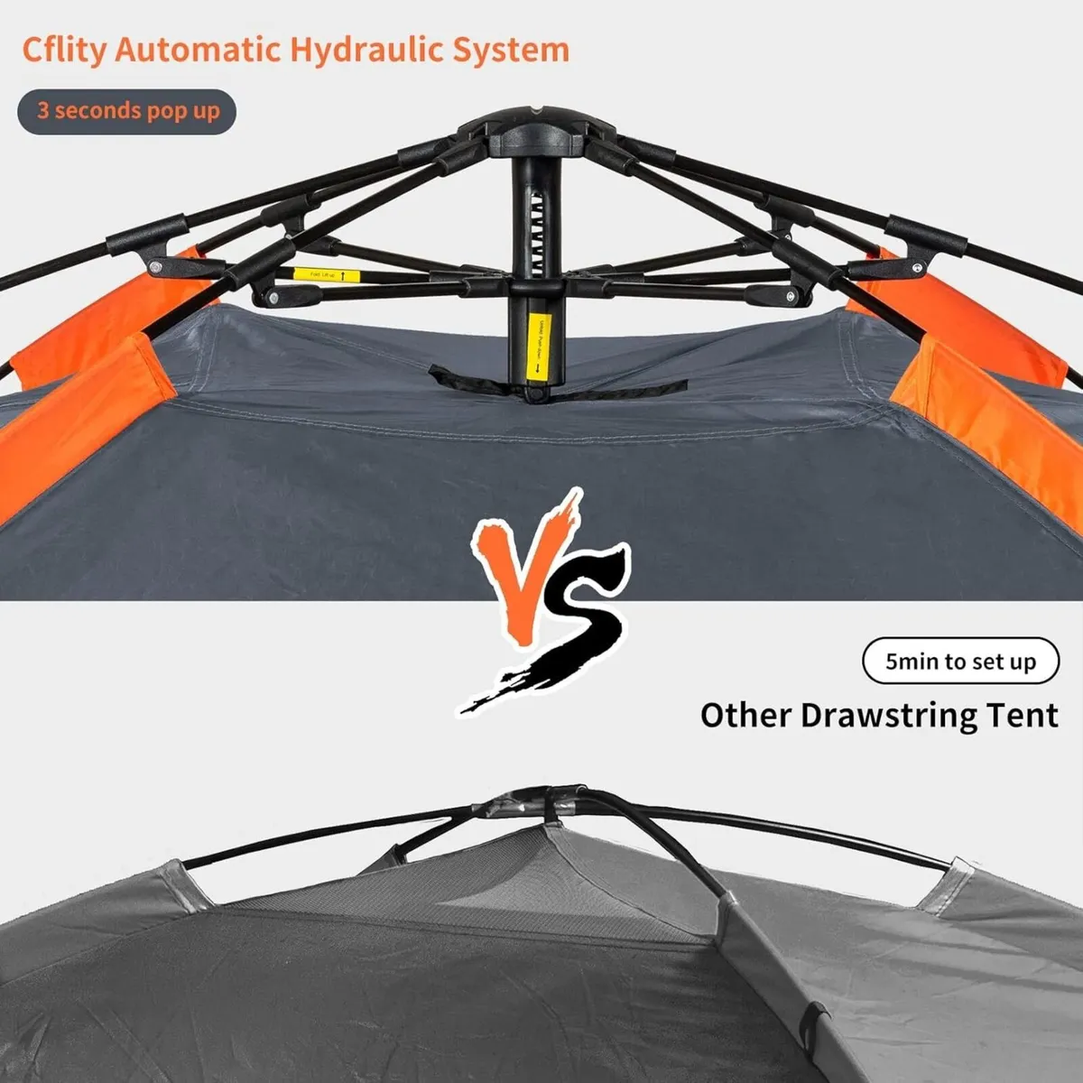 Camping Tent 3 Man Instant Pop Up Waterproof - Image 4