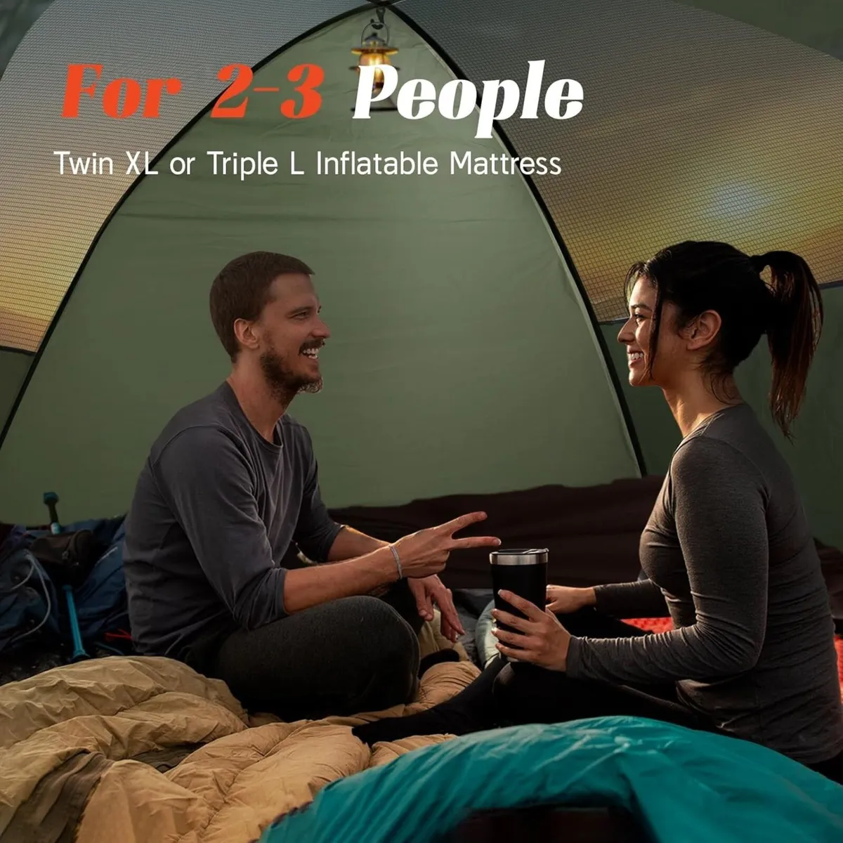 Camping Tent 2/3 Man Dome Tents - Waterproof and - Image 3