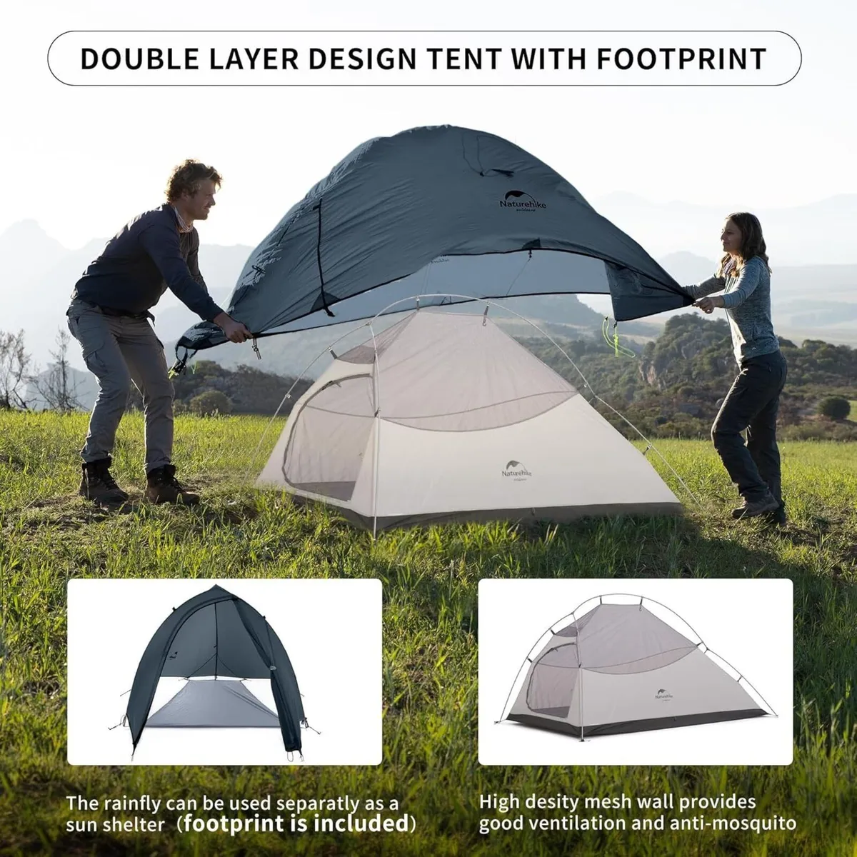 Cloud Up 2 Upgrade Camping Tent Person 3-4 Season - Image 3