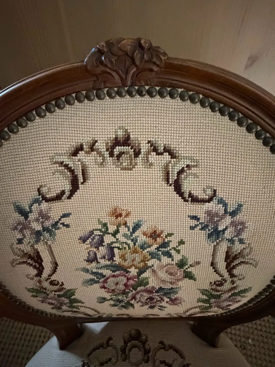 Antique chair & Antique piano stool - Image 2