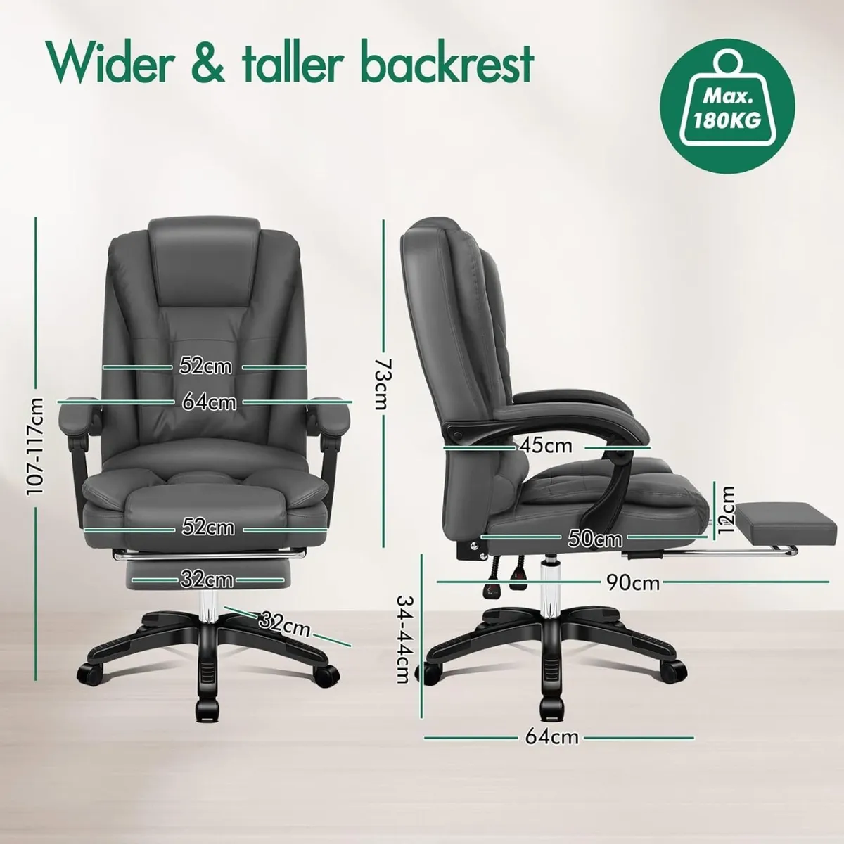 Executive Office Chair with 8-Point Massage Seat - Image 2