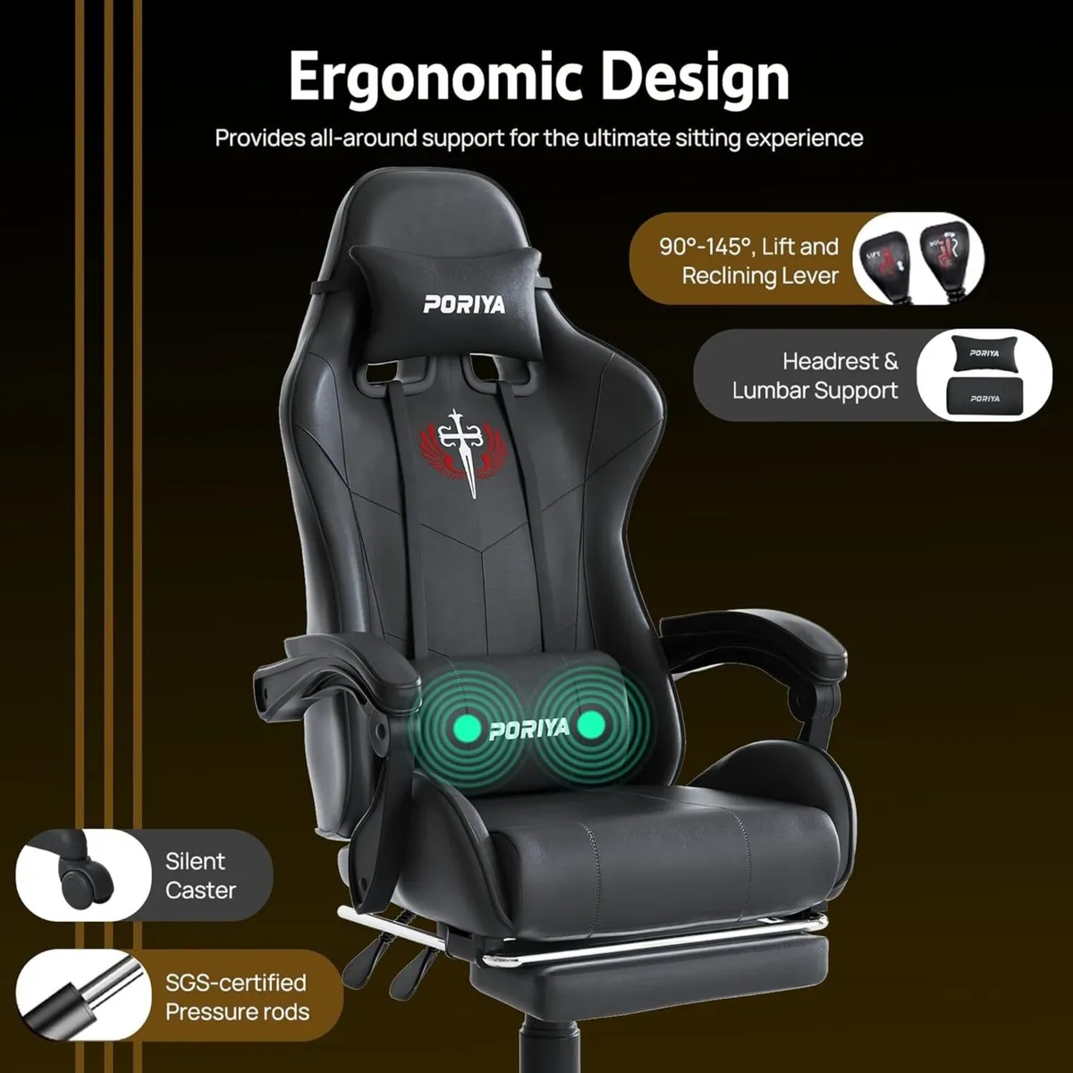 Gaming Chair with Adjustable Backrest Ergonomic - Image 4