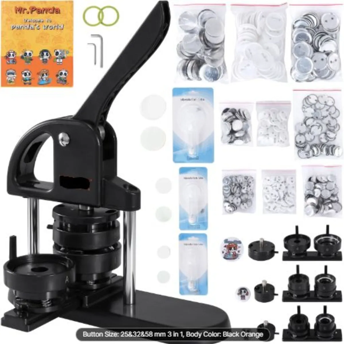 Button Maker Machine, 1/1.25/2.28 inch(25/32/58mm - Image 1