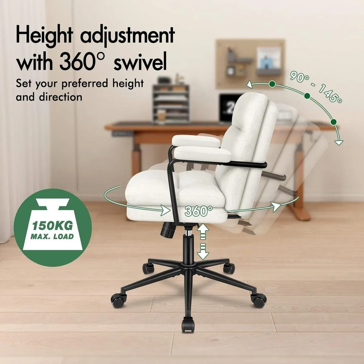 Mid Back Office Chair with Armrests Dual-layer - Image 4