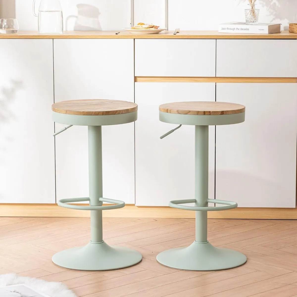 Bar Stools Solid Wood Counter Height Barstools - Image 1