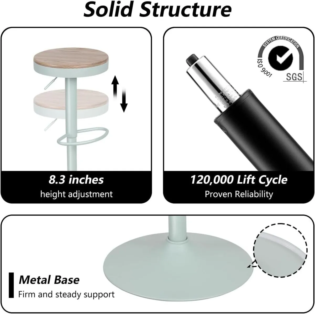 Bar Stools Solid Wood Counter Height Barstools - Image 3