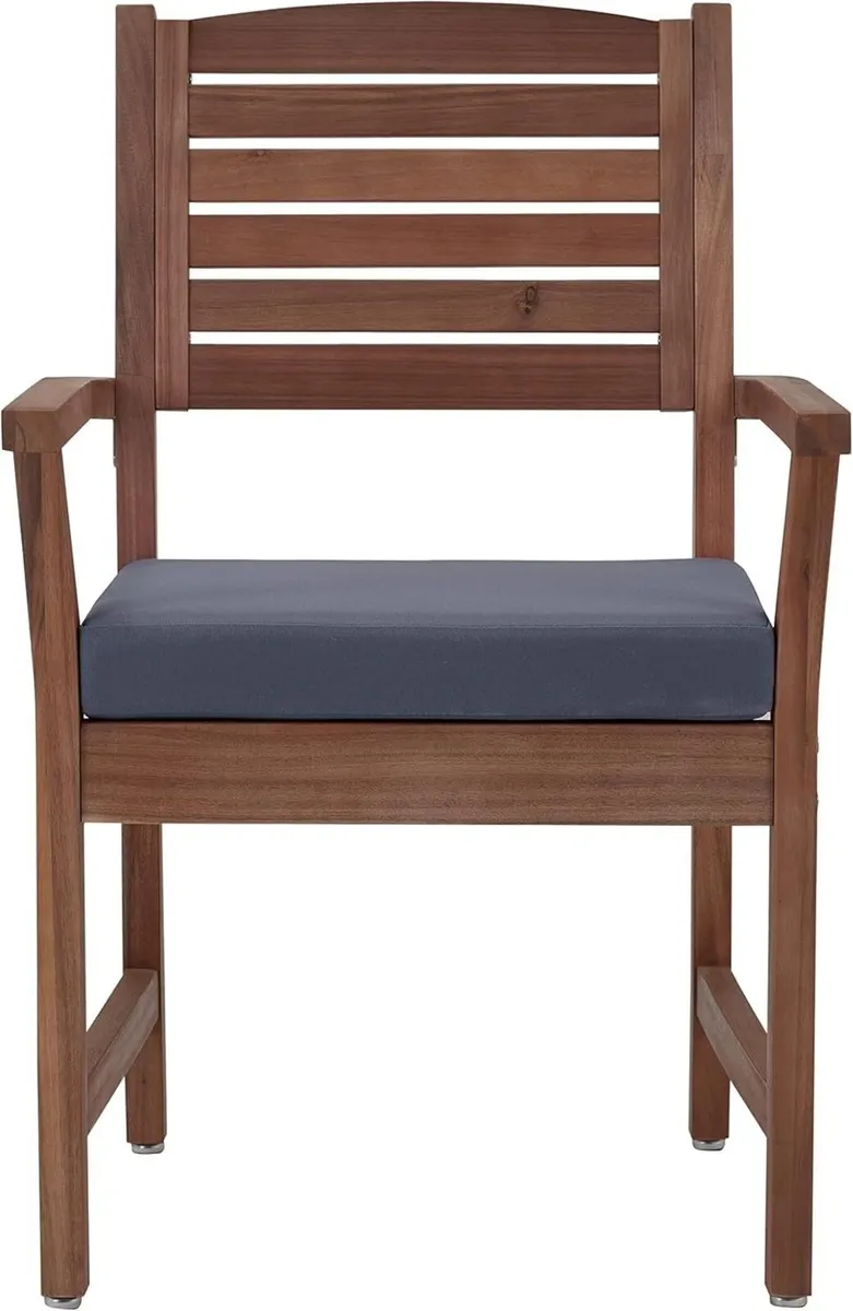 Cushioned Outdoor Dining Chair Acacia Wood Set of - Image 3