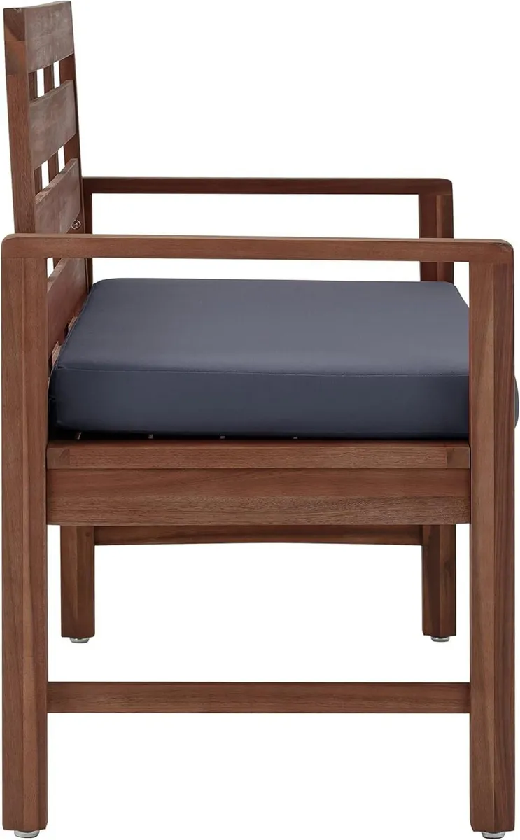 Cushioned Outdoor Dining Chair Acacia Wood Set of - Image 4