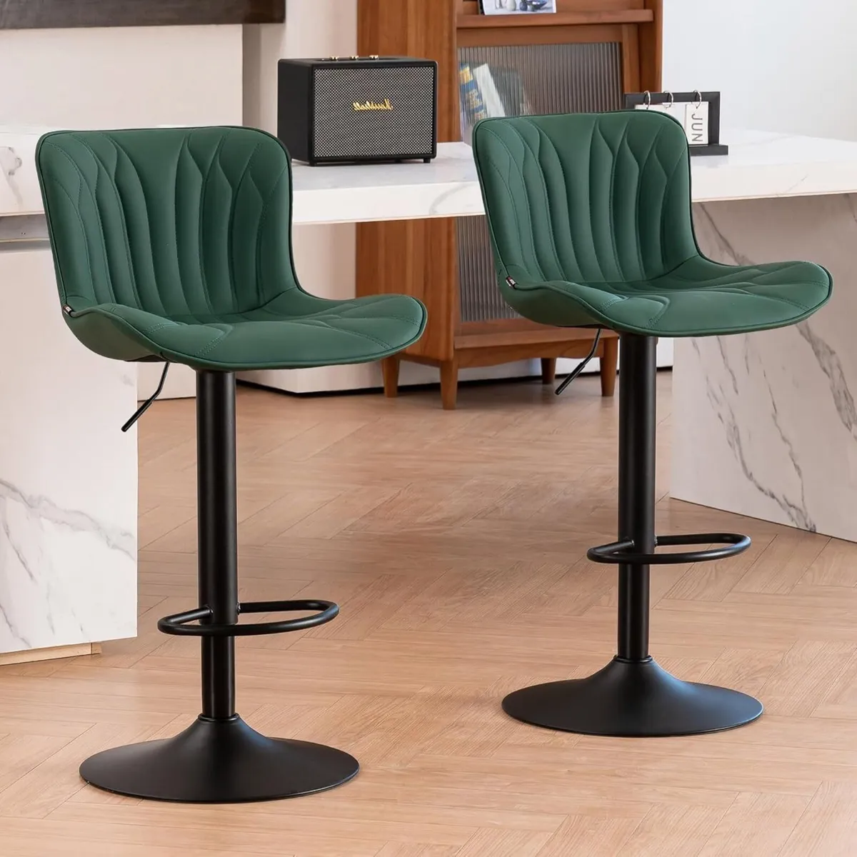 Bar Stools Set of 2 Modern Barstools Adjustable - Image 1
