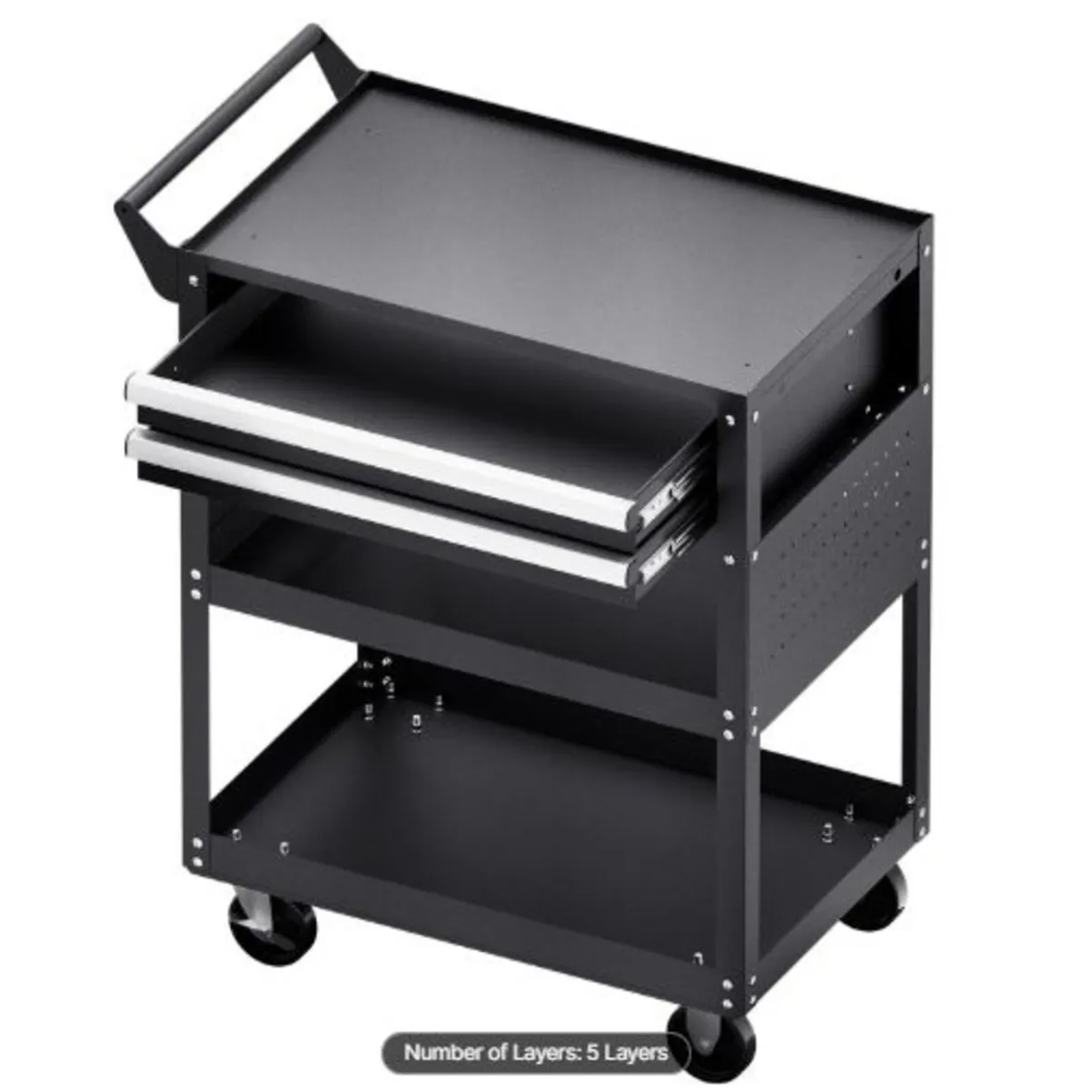 5-Tier Tool Cart with Wheels,400 lbs Load Capacit - Image 3
