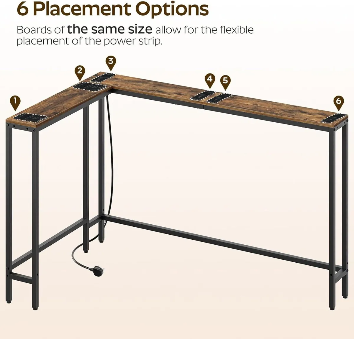 Slim Console Table 180 cm Narrow Sofa with Power - Image 4