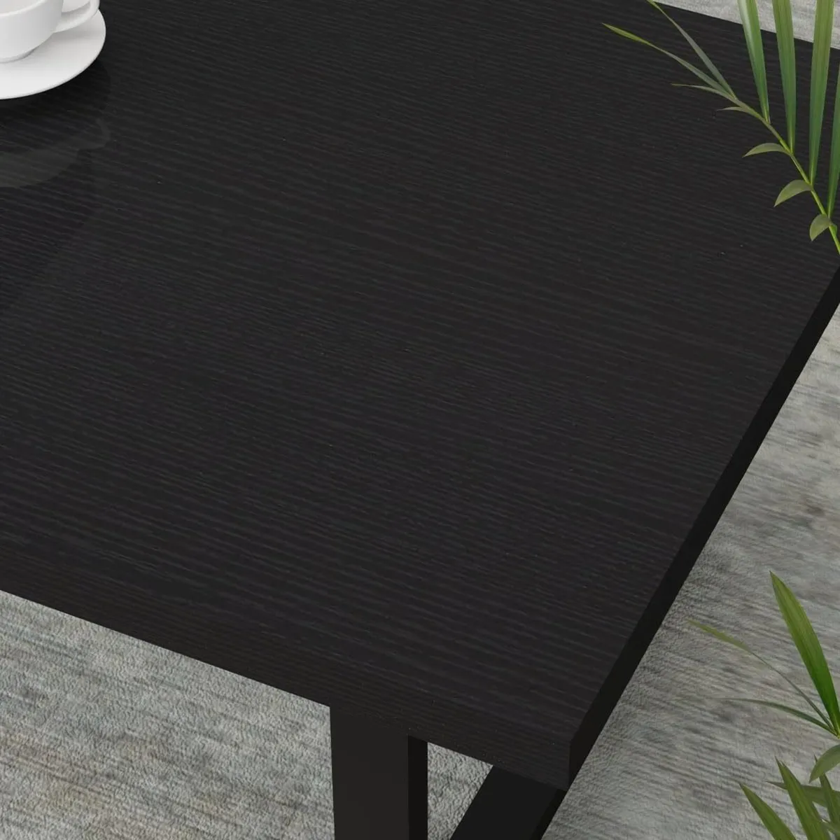 Modern Black Coffee Table Minimalist Industrial - Image 4